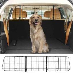 Zenzee - Hondenrek Auto - Hondenrek - Autorek Hond - Bagagerek - Verstelbaar- B91-145cm/H30 Cm- Zwart