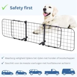 Zenzee - Hondenrek Auto - Hondenrek - Autorek Hond - Bagagerek - Verstelbaar- B91-145cm/H30 Cm- Zwart -Huisdierbenodigdheden 1200x1200 1206