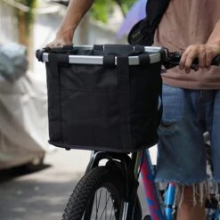 Merkloos Fietsmand Voor Honden 5 KG - Hondenmand Voor Fiets – Kunststof Mandje Hond – Fietstas Vooraan Stuur – Hondenfietsmand Voorop - Niet Geschikt Voor Elektrische Fietsen – Afneembare Fietstas – Boodschappentas – Accessoires – Opvouwbaar – Zwart -Huisdierbenodigdheden 1200x1200 1285