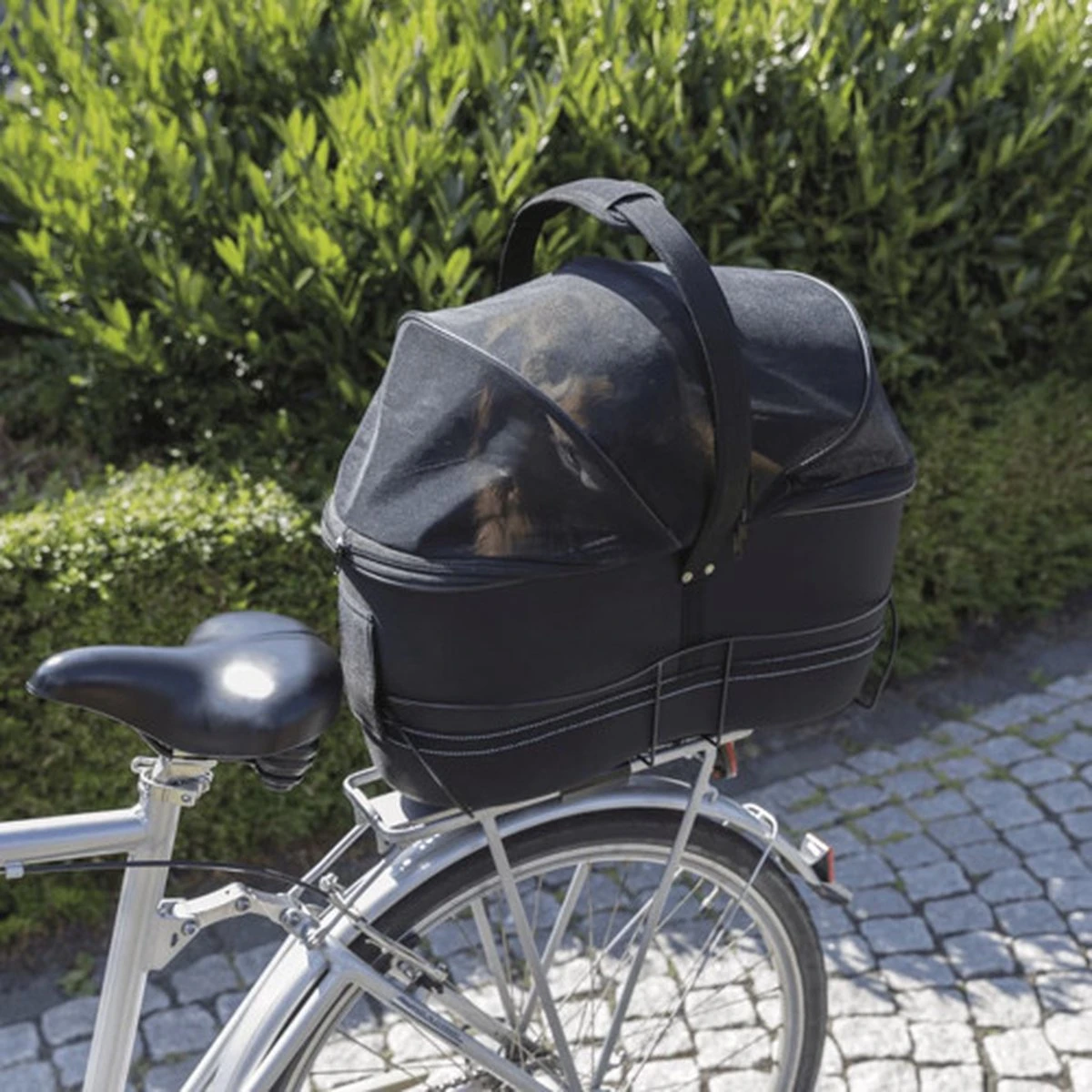 Trixie Fietsmand Bagage Drager Breed Zwart - 60X29X49 CM 4 Trixie Fietsmand Bagage Drager Breed Zwart - 60X29X49 CM - Afbeelding 4