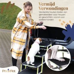 Hondentrap Auto Voor Grote En Kleine Honden PRIORPET - Oplichtende Markering - Opvouwbare Autotrap Voor Stijve Gewrichten - Hondenloopplank Geschikt Voor Alle Auto's - Antislip - 4 Treden -Huisdierbenodigdheden 1200x1200 1363