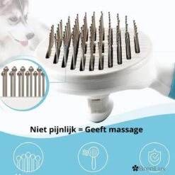 Merkloos Dierenborstel - Haarborstel Huisdieren - Borstel Voor Vacht Huisdier - Borstel Kat - Borstel Hond - Makkelijk Haar Verwijderen Met één Klik - Inclusief Speeltje - Kam Huisdier - Vachtverzorging - Massage -Huisdierbenodigdheden 1200x1200 147