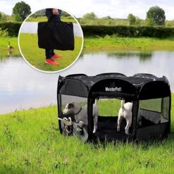 Meisterpet - XXL Opvouwbare Puppyren - 130 X 130 X 60 Cm - Met Gratis Dieren Verzorging Set T.w.v. €19.99 -Huisdierbenodigdheden 1200x1200 1516