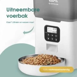 Bowkam Automatische Voerautomaat - Voerbak - Voerautomaat - Voerbak Kat - Voerbak Hond - Wit - Met Voice Recording -Huisdierbenodigdheden 1200x1200 1595