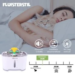 Qumax RVS Drinkfontein Voor Kat Met 3 Filters & Matje - Water Fontein - Waterdispenser - Waterautomaat - 2,5 L -Huisdierbenodigdheden 1200x1200 1605