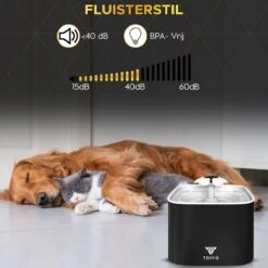 Toivo Drinkfontein - Hond/Kat – 2.5 Liter- Incl. 4 Filters En Cleaning Tool - Waterfontein Kat - Kattenfontein - Drinkfontein Kat - Fluisterstil - Poezen Fontein - Dieren Drinkbakken - -Huisdierbenodigdheden 1200x1200 1700