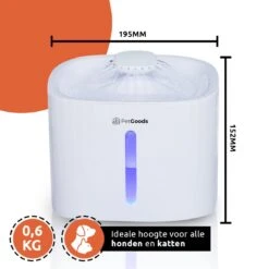 PetGoods Drinkfontein - Honden & Katten – 3 Liter - Fluisterstil - Drinkfontein Kat - Incl. Filter & Pomp -Huisdierbenodigdheden 1200x1200 1719