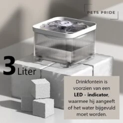 Pets Pride Drinkfontein Kat & Hond - Waterfontein 3L – Keramische Pomp – Kattenfontein Met App -Huisdierbenodigdheden 1200x1200 1723