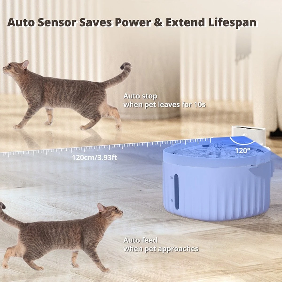 AluPet5 Pro Sense - USB Kabel/Batterij - Kat Fontein - Motion Sensor Hond Dispenser Met Filter - Automatisch 16 AluPet5 Pro Sense - USB Kabel/Batterij - Kat Fontein - Motion Sensor Hond Dispenser Met Filter - Automatisch - Afbeelding 16