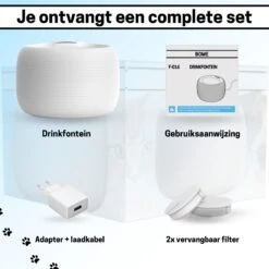 BOME Drinkfontein - Kattenfontein - 2.5 Liter - Drinkfontein Kat En Hond - Waterfontein Kat - Automatische Spoeling -Huisdierbenodigdheden 1200x1200 1799