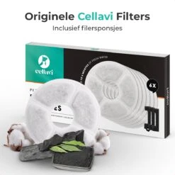 Cellavi 3 In 1 Waterfilters & Filtersponsjes Voor Drinkfontein Kat En Hond - 6 Waterfilters & 6 Filtersponsjes – Duurzaam -Huisdierbenodigdheden 1200x1200 1804