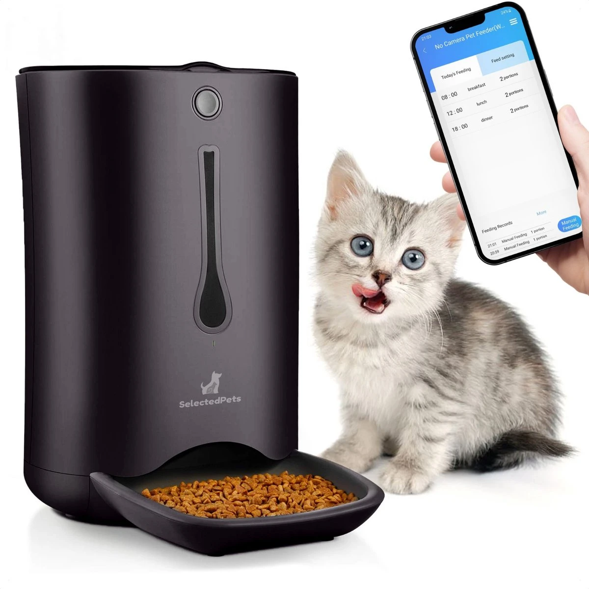 Automatische Voerbak Kat En Hond - Voerautomaat Kat - Voerdispenser Voor Huisdier - Smartphone Besturing - Zwart - Compatibel Met 2,4Ghz 1 Automatische Voerbak Kat En Hond - Voerautomaat Kat - Voerdispenser Voor Huisdier - Smartphone Besturing - Zwart - Compatibel Met 2,4Ghz