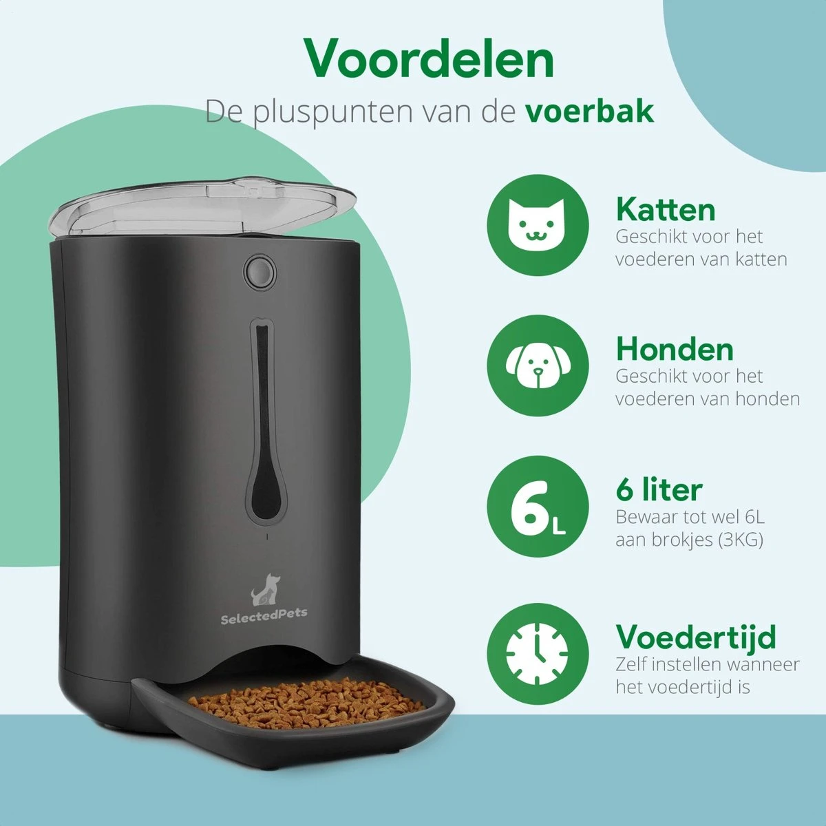 Automatische Voerbak Kat En Hond - Voerautomaat Kat - Voerdispenser Voor Huisdier - Smartphone Besturing - Zwart - Compatibel Met 2,4Ghz 4 Automatische Voerbak Kat En Hond - Voerautomaat Kat - Voerdispenser Voor Huisdier - Smartphone Besturing - Zwart - Compatibel Met 2,4Ghz - Afbeelding 4