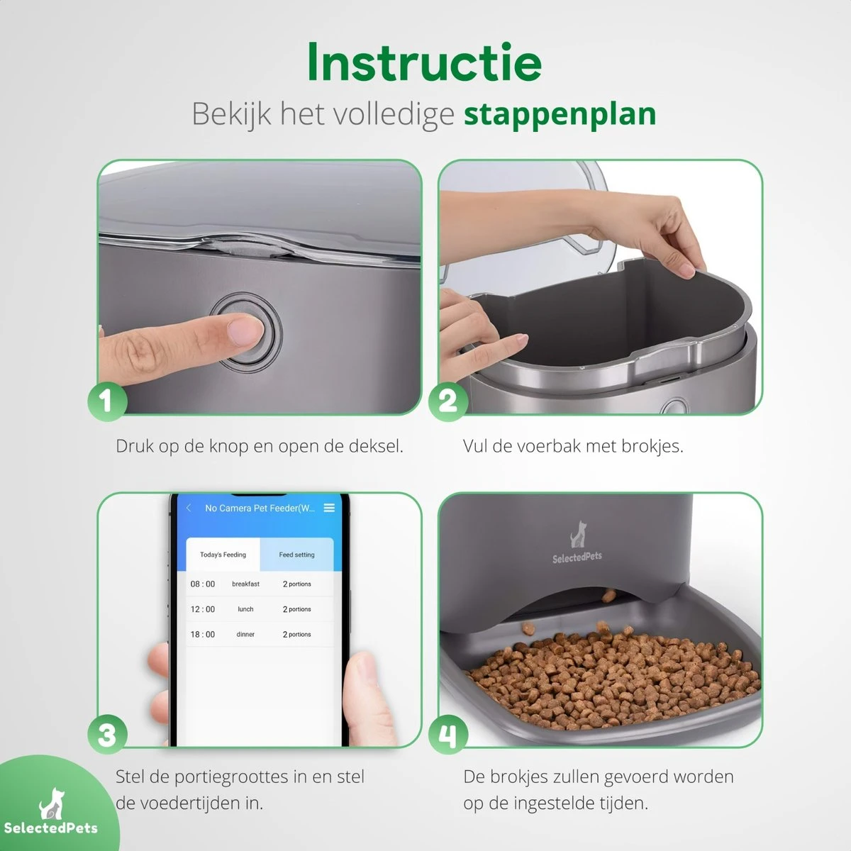 Automatische Voerbak Kat En Hond - Voerautomaat Kat - Voerdispenser Voor Huisdier - Smartphone Besturing - Zwart - Compatibel Met 2,4Ghz 8 Automatische Voerbak Kat En Hond - Voerautomaat Kat - Voerdispenser Voor Huisdier - Smartphone Besturing - Zwart - Compatibel Met 2,4Ghz - Afbeelding 8