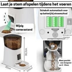 BOME Voerautomaat - Camera En Audio - Inclusief SD-Kaart - Automatische Voerbak Kat Of Hond - Wit -Huisdierbenodigdheden 1200x1200 1878