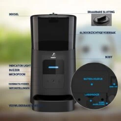Pawsy® AR1 - Automatische Voerbak – Automatische Voederbak Kat - Kattenvoerautomaat - Voerdispenser - Zwart - 6L - Smart App – Instelbaar Voedingsschema Voor Huisdier – GRATIS Opscheplepel -Huisdierbenodigdheden 1200x1200 1886
