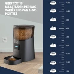 Pawsy® AR1 - Automatische Voerbak – Automatische Voederbak Kat - Kattenvoerautomaat - Voerdispenser - Zwart - 6L - Smart App – Instelbaar Voedingsschema Voor Huisdier – GRATIS Opscheplepel -Huisdierbenodigdheden 1200x1200 1889