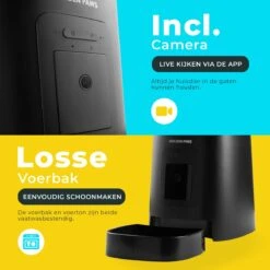 GoldenPaws Automatische Voerbak - Kat En Hond - Zwart - Met Verstelbare Camera - Voerautomaat Met Smartphone Besturing - Voerinhoud 6 Liter -Huisdierbenodigdheden 1200x1200 1929