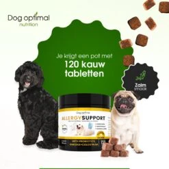 DOG OPTIMAL ANTI ALLERGY SUPPORT 120 Stuks - Allergie - Honden - Hondensnacks - Hondenkoekjes - Hondensupplementen - Honden - Puppy - Hondenvoeding - Weerstand - Jeuk-hond - Jeuk -Huisdierbenodigdheden 1200x1200 2045