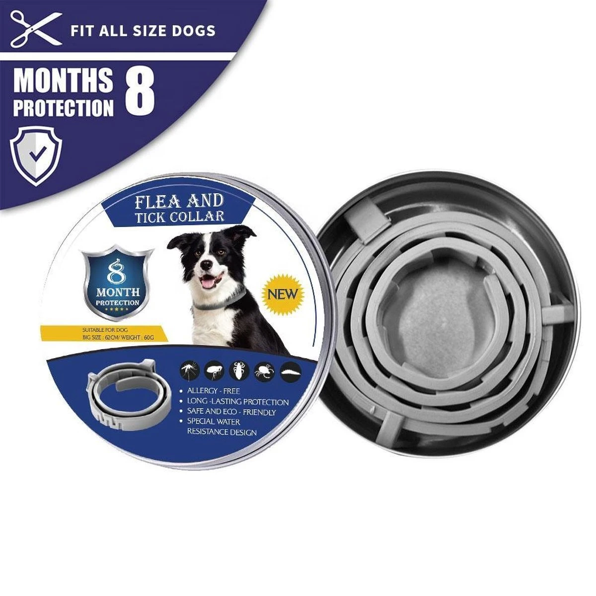 Vlooienband Hond - Tekenband - 8 Maanden Bescherming - Honden - Anti Vlooien En Teken Middel - 62 Cm 1 Vlooienband Hond - Tekenband - 8 Maanden Bescherming - Honden - Anti Vlooien En Teken Middel - 62 Cm