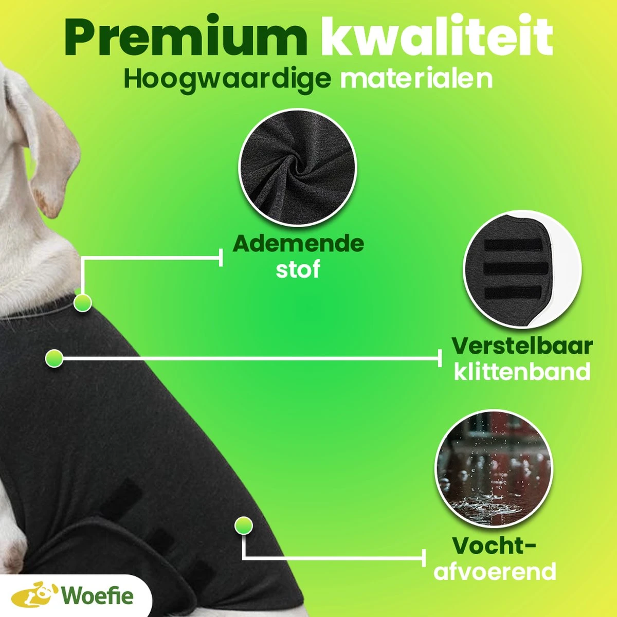 Woefie Honden Anti Stress Vest - Hond Blaffen - Maat M - Reflecterend - Thundershirt - Grijs 6 Woefie Honden Anti Stress Vest - Hond Blaffen - Maat M - Reflecterend - Thundershirt - Grijs - Afbeelding 6