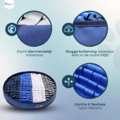 Pawzle Snuffelmat Hond - Likmat - Anti Schrokbak - Honden Speelgoed Intelligentie - Puppy - Inclusief Speelbal - 50x50cm - Blauw -Huisdierbenodigdheden 1200x1200 2228