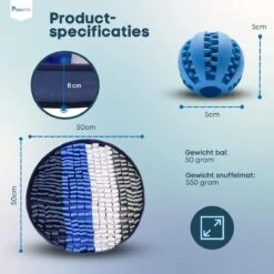 Pawzle Snuffelmat Hond - Likmat - Anti Schrokbak - Honden Speelgoed Intelligentie - Puppy - Inclusief Speelbal - 50x50cm - Blauw -Huisdierbenodigdheden 1200x1200 2230