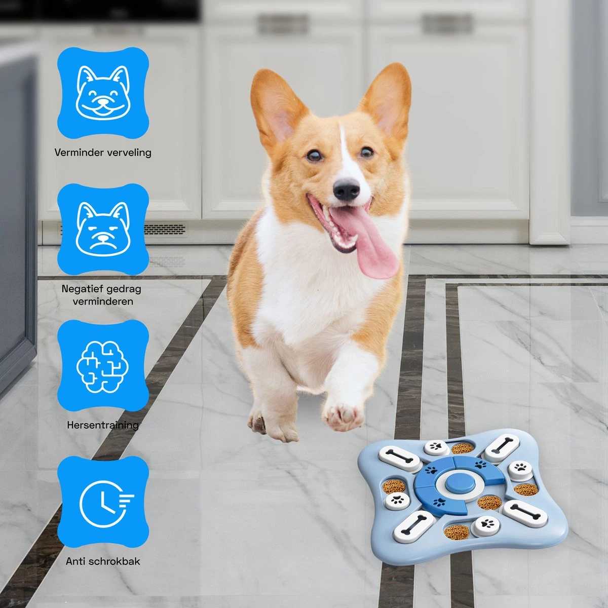 Honden Speelgoed Intelligentie – Hondenpuzzel - Interactieve Training – Voorkomt Verveling – 16 Vakjes – 11 Verplaatsbare Schuifjes - Denkspelletjes Voor Honden - Anti Schrokbak Hond – LumifyMe 6 Honden Speelgoed Intelligentie – Hondenpuzzel - Interactieve Training – Voorkomt Verveling – 16 Vakjes – 11 Verplaatsbare Schuifjes - Denkspelletjes Voor Honden - Anti Schrokbak Hond – LumifyMe - Afbeelding 6