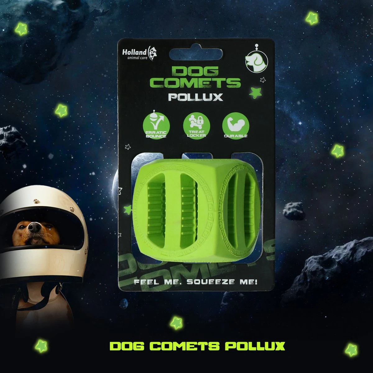 Dog Comets Pollux Duurzaam Hondenspeelgoed – Traktatiekubus Voor Honden - Extreem Sterk – Geschikt Voor Honden – Groen – 5.5x5.5cm 4 Dog Comets Pollux Duurzaam Hondenspeelgoed – Traktatiekubus Voor Honden - Extreem Sterk – Geschikt Voor Honden – Groen – 5.5x5.5cm - Afbeelding 4