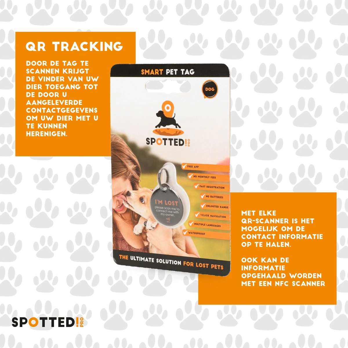 Spotted! Pro Smart Pet Tag – Dierenpenning – QR Code – NFC Chip – Voor Honden – Medium – Ø3.4cm - Zilver 4 Spotted! Pro Smart Pet Tag – Dierenpenning – QR Code – NFC Chip – Voor Honden – Medium – Ø3.4cm - Zilver - Afbeelding 4