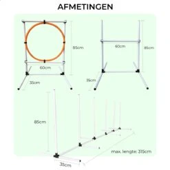 AYOO Agility Voor De Hond - Honden Training - Honden Behendigheid Set - Hondenparcours - Training Huisdieren - Honden Agility Set - Slalom - Horde - Draagzak - Agility Set - Oranje - Wit - GRATIS Speeltouw -Huisdierbenodigdheden 1200x1200 2418