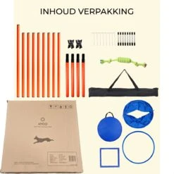 AYOO Agility Voor De Hond - Honden Agility Set - Honden Training - Honden Behendigheid Set - Honden Parcours - Training Huisdieren - Tunnel - Slalom - Horde - Draagzak - 21 Delig - GRATIS Speeltouw -Huisdierbenodigdheden 1200x1200 2429
