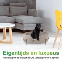 Maxxpro Pet Bed - Huisdieren Tot 80KG - Zacht Fluwelen Kussen - Verhoogd Katten- En Hondenbed - Grijs - 60,5 X 40,5 X 23,5 Cm -Huisdierbenodigdheden 1200x1200 2553