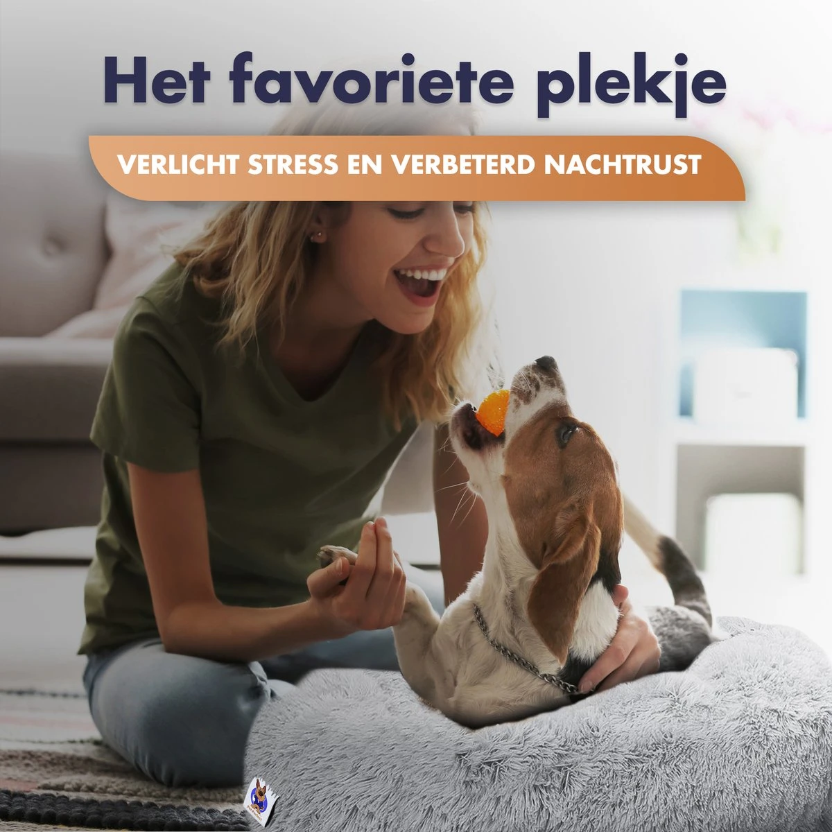 Pet Perfect Donut Hondenmand XXL - 100cm - Fluffy Hondenkussen - Hondenbed - Créme/Bruin 2 Pet Perfect Donut Hondenmand XXL - 100cm - Fluffy Hondenkussen - Hondenbed - Créme/Bruin - Afbeelding 2