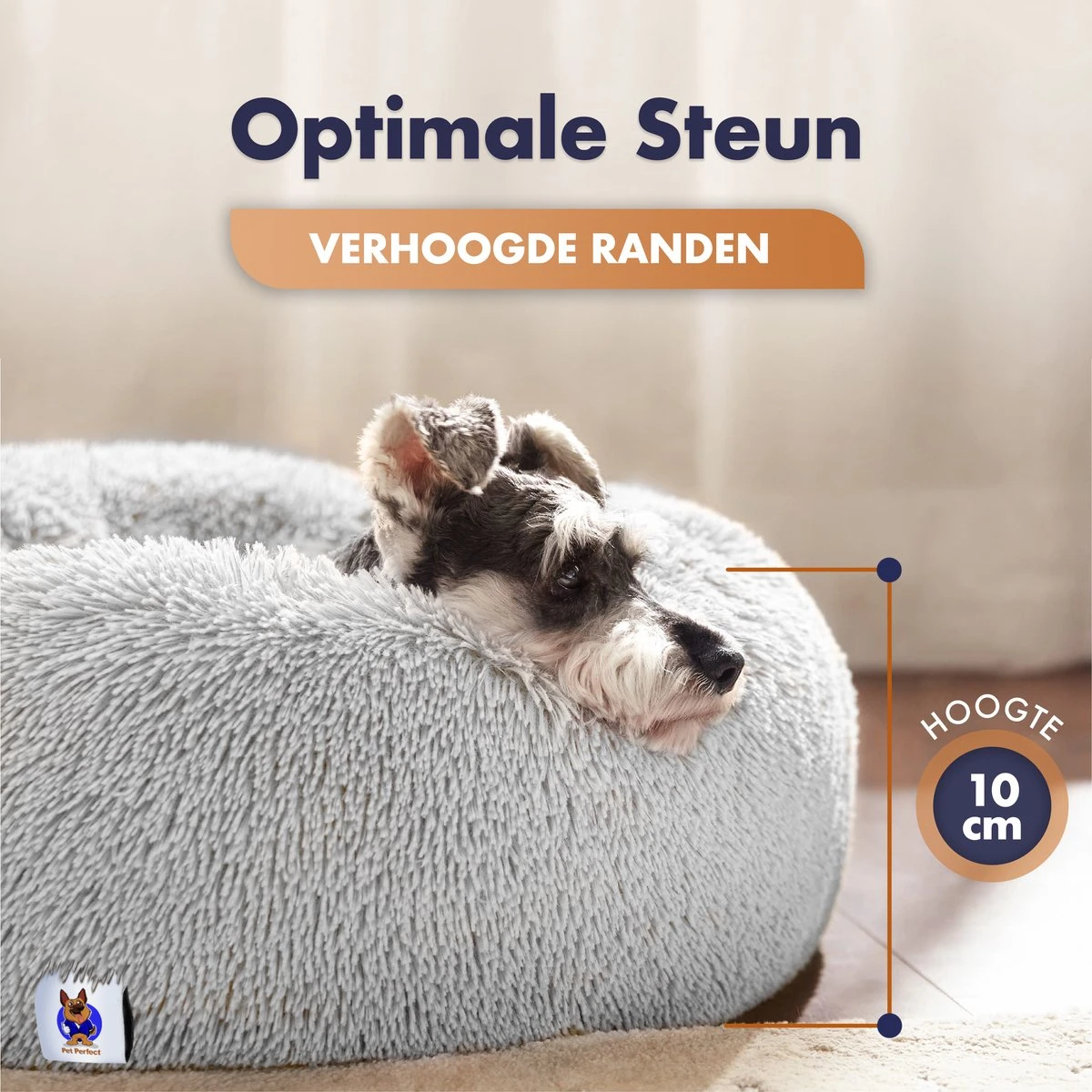 Pet Perfect Donut Hondenmand XXL - 100cm - Fluffy Hondenkussen - Hondenbed - Créme/Bruin 3 Pet Perfect Donut Hondenmand XXL - 100cm - Fluffy Hondenkussen - Hondenbed - Créme/Bruin - Afbeelding 3