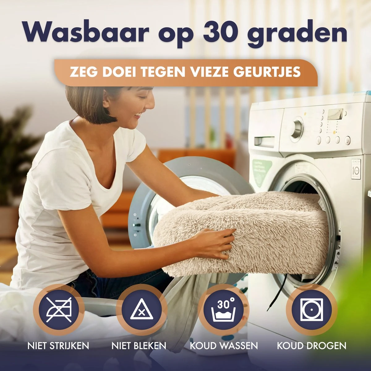 Pet Perfect Donut Hondenmand XXL - 100cm - Fluffy Hondenkussen - Hondenbed - Créme/Bruin 6 Pet Perfect Donut Hondenmand XXL - 100cm - Fluffy Hondenkussen - Hondenbed - Créme/Bruin - Afbeelding 6