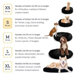 All 4 Pets Supply® Hondenmand Donut - Kattenmand - Maat S - Geschikt Voor Honden/katten Tot 40 Cm - Hondenkussen - Zwart -Huisdierbenodigdheden 1200x1200 2589