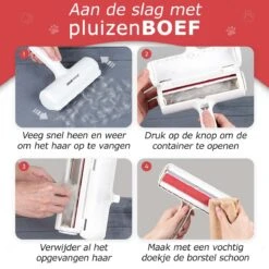 PluizenBOEF® Huisdierhaar Verwijderaar - Haarverwijderaar Voor Huisdieren - Hondenhaar - Kattenhaar - Pluizenborstel -Huisdierbenodigdheden 1200x1200 260