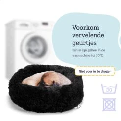 All 4 Pets Supply® Hondenmand Donut - Kattenmand - Maat XS - Geschikt Voor Honden/katten Tot 30 Cm - Hondenkussen - Zwart -Huisdierbenodigdheden 1200x1200 2602