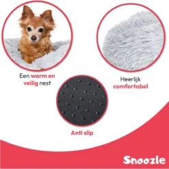 Snoozle Donut Hondenmand - Zacht En Luxe Hondenkussen - Wasbaar - Fluffy - Hondenmanden - 60cm - Lichtgrijs -Huisdierbenodigdheden 1200x1200 2619