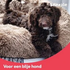Snoozle Donut Hondenmand - Zacht En Luxe Hondenkussen - Wasbaar - Fluffy - Hondenmanden - 60cm - Lichtgrijs -Huisdierbenodigdheden 1200x1200 2621