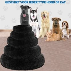 Pawzle Hondenmand - Donut Hondenkussen - Kattenmand - Bed Voor Honden & Katten - Wasbaar - 80cm - Zwart 14 Pawzle Hondenmand - Donut Hondenkussen - Kattenmand - Bed Voor Honden & Katten - Wasbaar - 80cm - Zwart -Huisdierbenodigdheden 1200x1200 2638