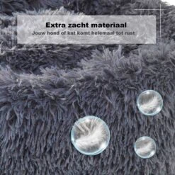 Hondenmand Donut – 70 Cm - Honden Mand – Pluche – Fluffy – Extra Zacht - Kattenmand - Hondenkussen – Kattenkussen – Bed - Wasbaar Met Rits – Hondenmanden – Rond – Bank – Grijs - Qwality -Huisdierbenodigdheden 1200x1200 2727