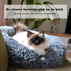 Hondenmand Donut – 70 Cm - Honden Mand – Pluche – Fluffy – Extra Zacht - Kattenmand - Hondenkussen – Kattenkussen – Bed - Wasbaar Met Rits – Hondenmanden – Rond – Bank – Grijs - Qwality -Huisdierbenodigdheden 1200x1200 2728