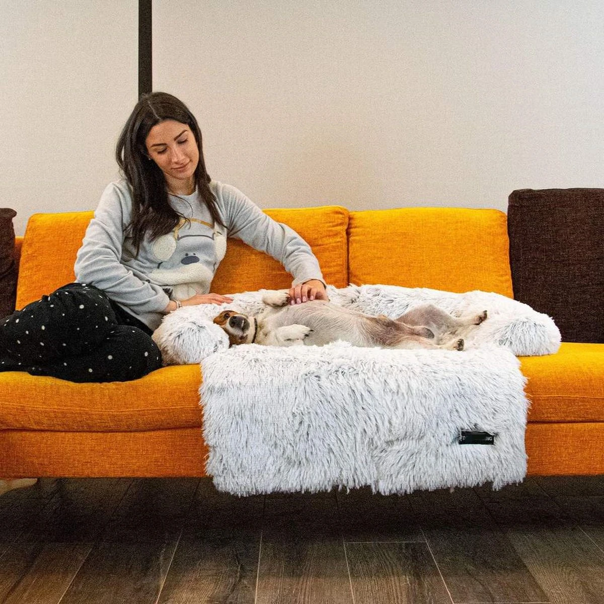 Zootic Fluffy Hondenkussen Hondenmand Hondenbed - Grijs 100 X 90 Cm 3 Zootic Fluffy Hondenkussen Hondenmand Hondenbed - Grijs 100 X 90 Cm - Afbeelding 3