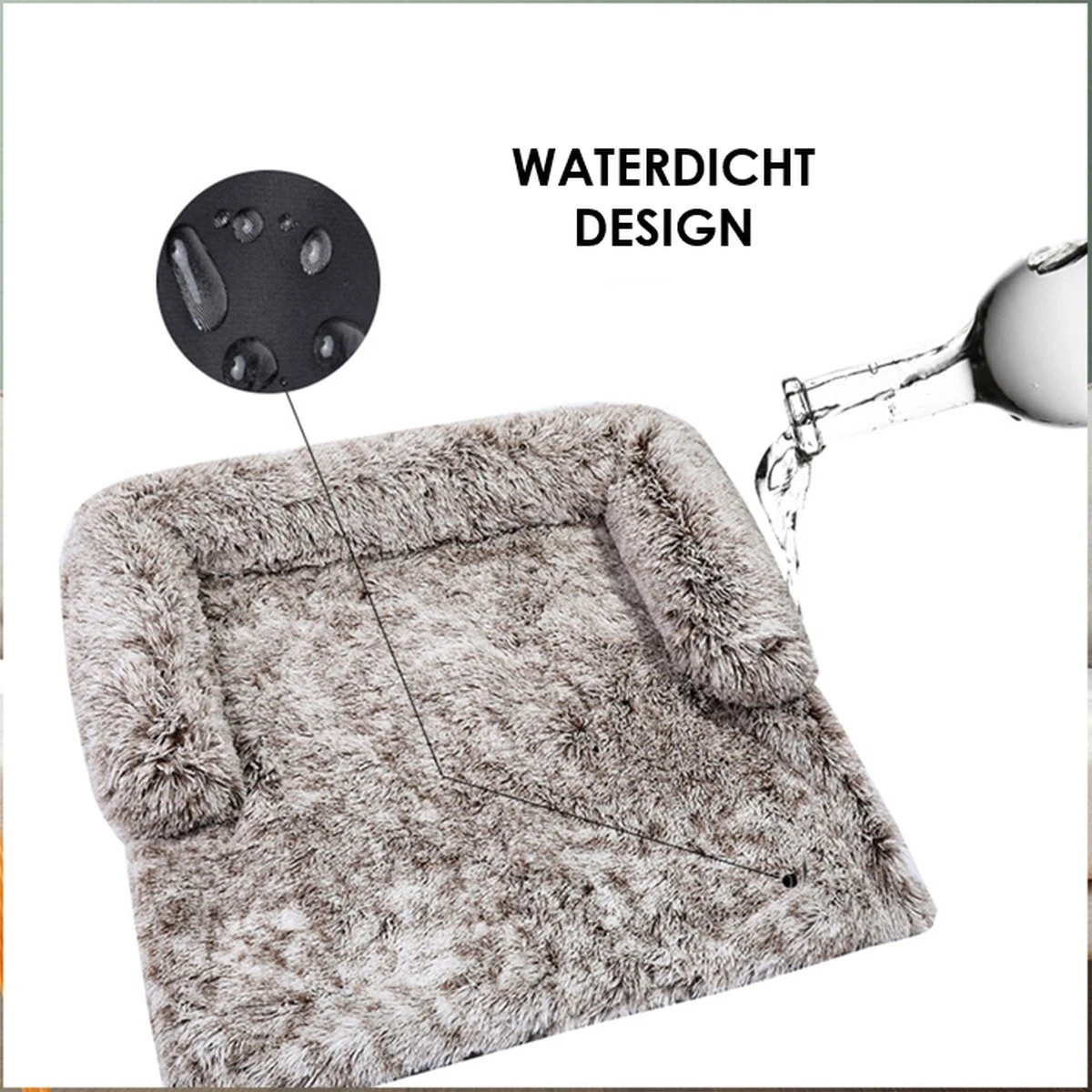 Zootic Fluffy Hondenkussen Hondenmand Hondenbed - Grijs 100 X 90 Cm 8 Zootic Fluffy Hondenkussen Hondenmand Hondenbed - Grijs 100 X 90 Cm - Afbeelding 8
