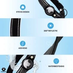 Vulpes Pets® Hondenhalsband Geschikt Voor Apple AirTag - Apple Airtag Halsband Voor Honden Pro - Veilig, Lichtgewicht, Reflecterend & Comfortabel - Anti-kras En Waterbestendig - Incl. 2 Accessoires - 36-44 CM - M -Huisdierbenodigdheden 1200x1200 2941