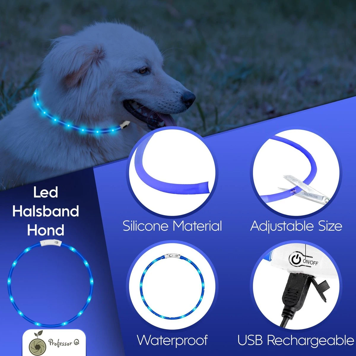 Blauwe LED Halsband Voor Hond Small / Blauw Verlichte Halsband Hond / Lichtgevende Halsband Hond / Diverse Formaten Beschikaar! Oplaadbaar Via USB / USB Halsband LED 2 Blauwe LED Halsband Voor Hond Small / Blauw Verlichte Halsband Hond / Lichtgevende Halsband Hond / Diverse Formaten Beschikaar! Oplaadbaar Via USB / USB Halsband LED - Afbeelding 2