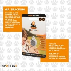 Spotted! Pro Smart Pet Tag – Hondenpenning En Kattenpenning – QR Code – NFC Chip – Small - Ø2.4cm - Zilver -Huisdierbenodigdheden 1200x1200 3033