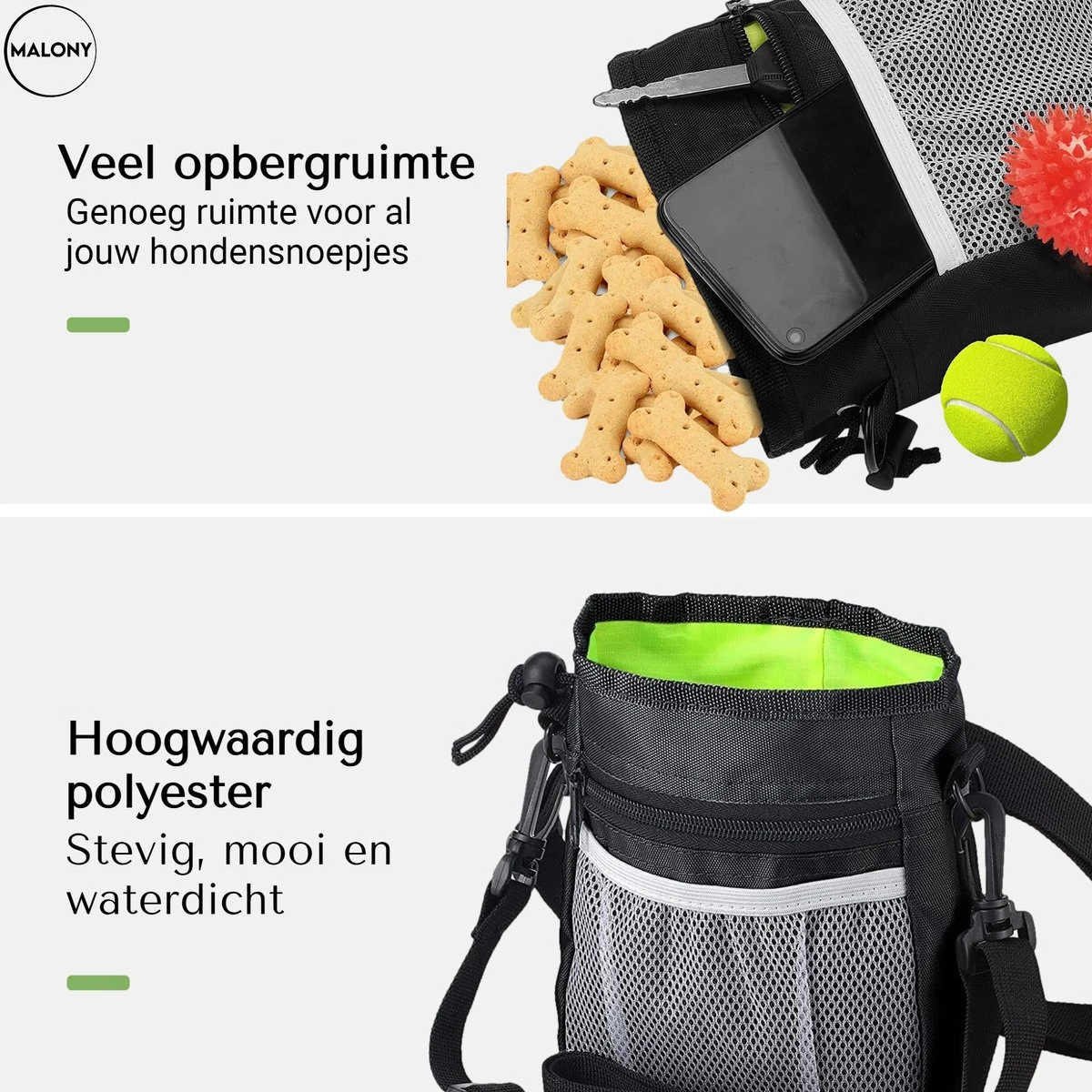 Malony Beloningstasje Voor Honden - Beloningszakje - Poepzakjes Dispenser - Verstelbare Riem - Nylon - Zwart 4 Malony Beloningstasje Voor Honden - Beloningszakje - Poepzakjes Dispenser - Verstelbare Riem - Nylon - Zwart - Afbeelding 4